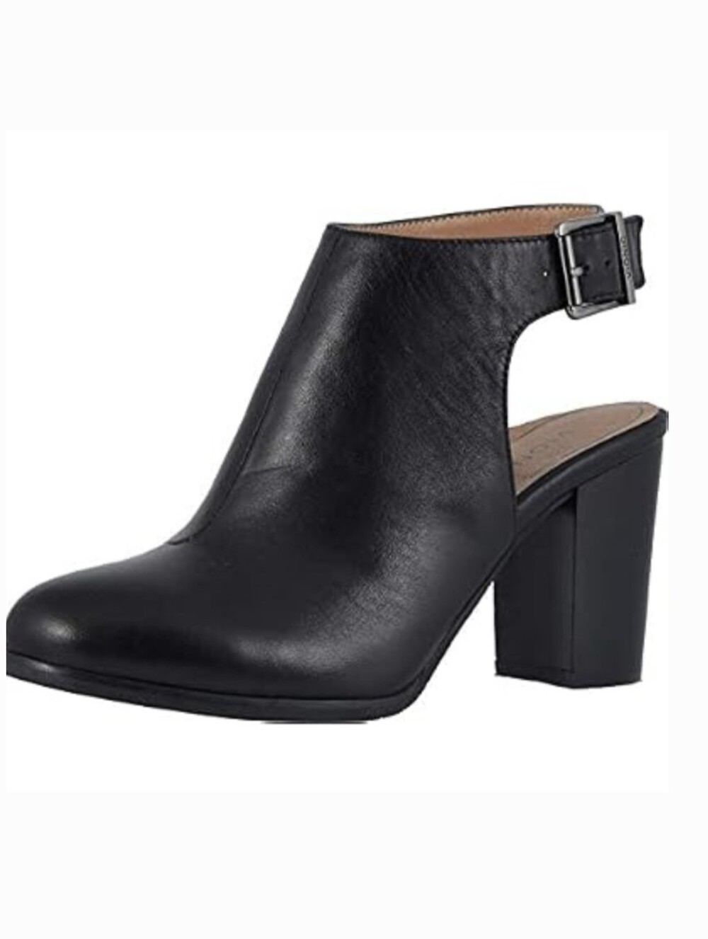 Vionic Lacey Black Leather Slingback Mule Heels Size 6